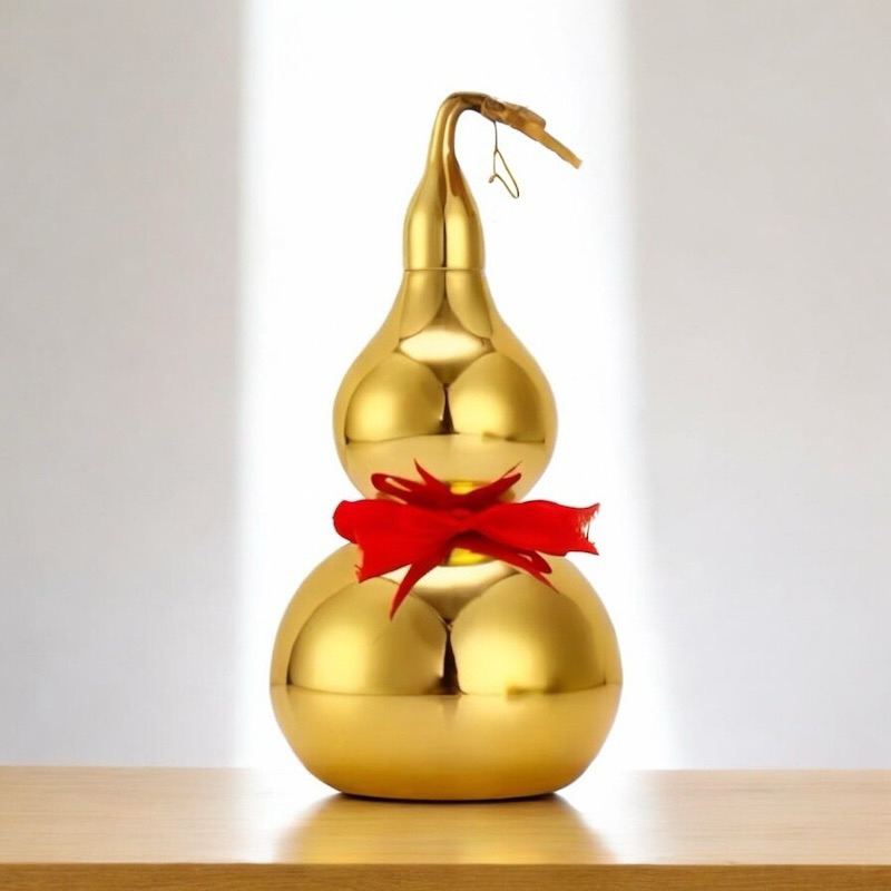 銅器 銅札 百福盤 招財納福 家 玄関装飾品 工芸品 置物 Feng Shui Lucky Bronze Copper Hulu Calabash Gourd 铜葫芦 纯铜 二黑