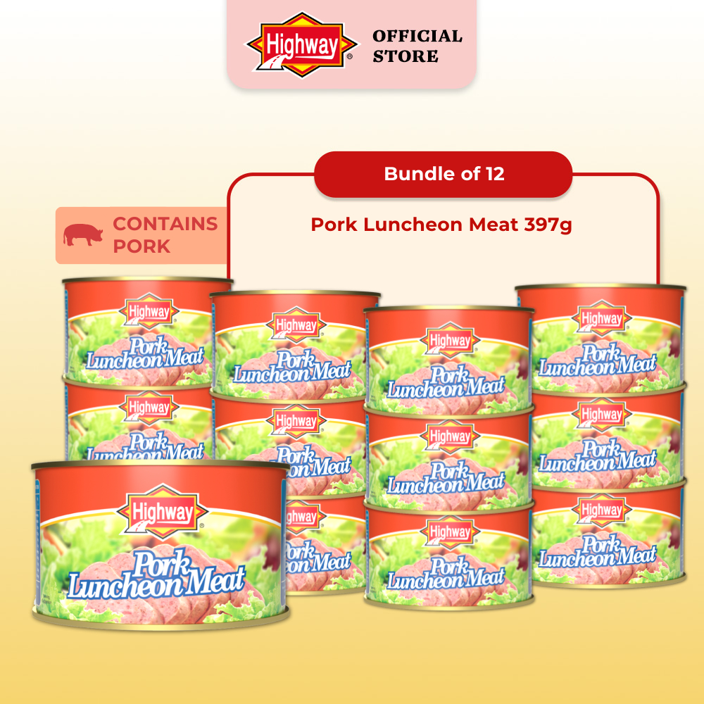 [Bundle of 12] Highway Pork Luncheon Meat 397g (Exp: 11/2027) | Shopee ...