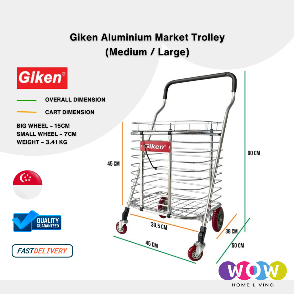 Giken Aluminium Market Trolley Available In 2 Sizes Medium / Large ...