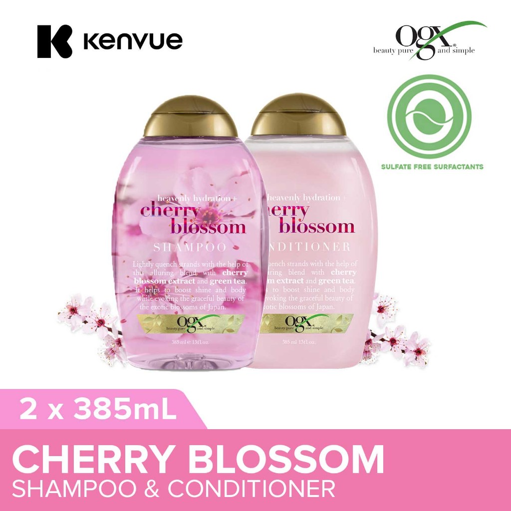 [Bundle of 2] OGX Heavenly Hydration Cherry Blossom Shampoo ...