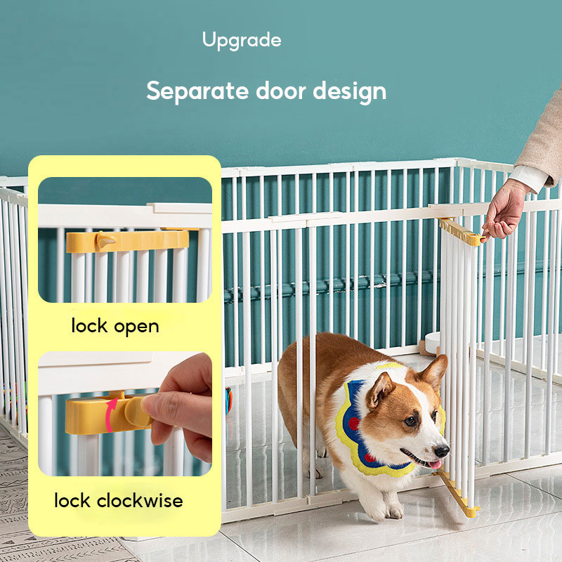 View of Dog Fence Pets Playpen DIY Gate Fence Indoor Safety Gate Pets Cage Dog ...