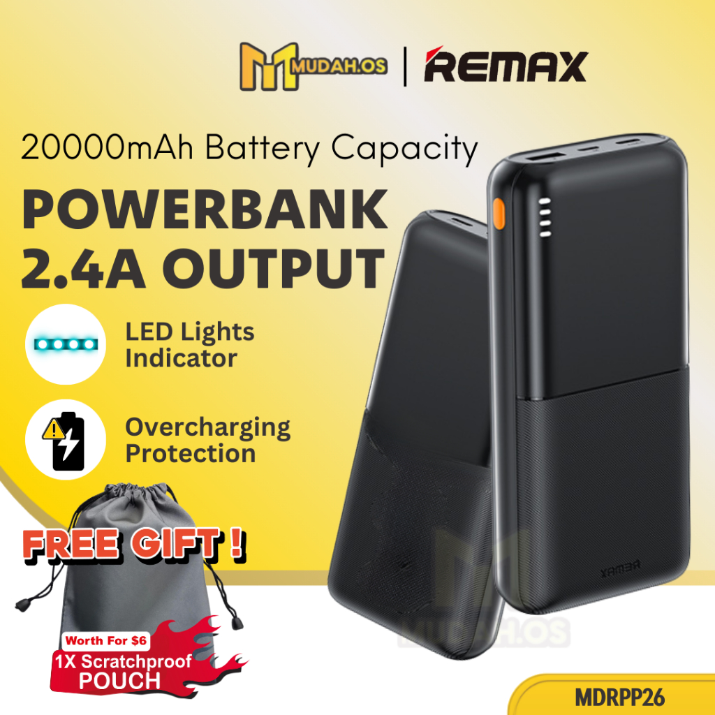 REMAX Portable Flight Safe Powerbank 20000mAh USB Type C Input Travel ...