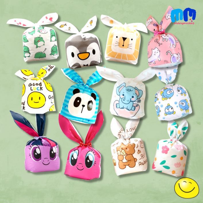 [SG] (50pc) Small Gift Bag Cute Party Goodie Rabbit Ear Packaging ...
