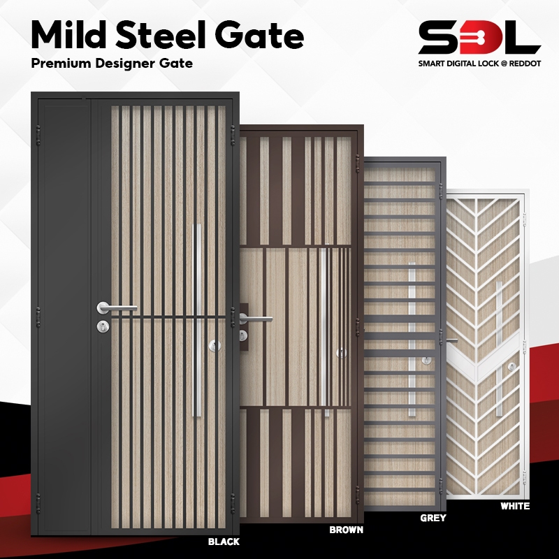 Mild Steel Premium Designer Gate, Metal Gate For BTO, Resale, Extended ...