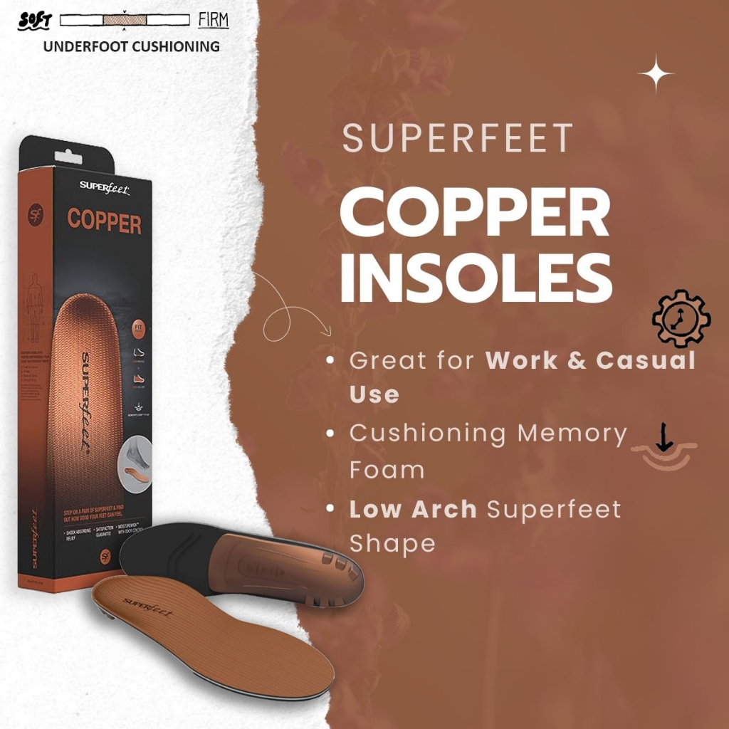 SUPERFEET COPPER (TRIM-TO-FIT)(Orthotic Design) Shopee Singapore