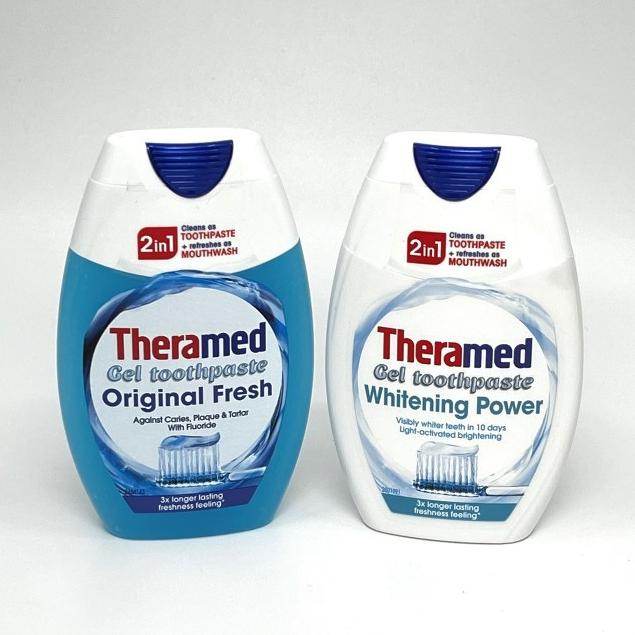 Theramed Gel Toothpaste ~ Original Fresh / Whitening Power ~ 75ml ...