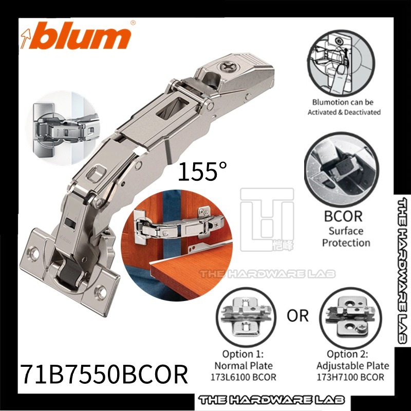 The Hardware Lab Blum Bcor Clip Top Blumotion 155degrees Hinge Combo For Wide Angled 8868