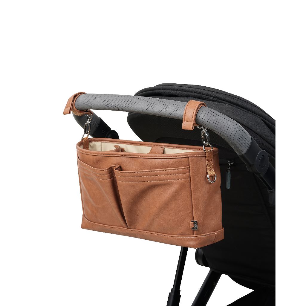 Signature Stroller and Pram Organiser/Caddy Tan Vegan Leather
