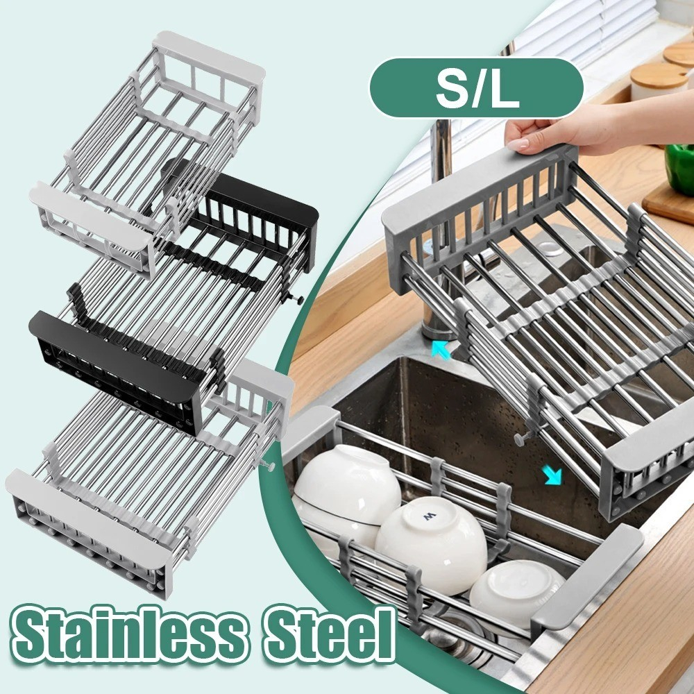 【SG Ready Stock】 Retractable Sink Drainer Basket Stainless Steel ...