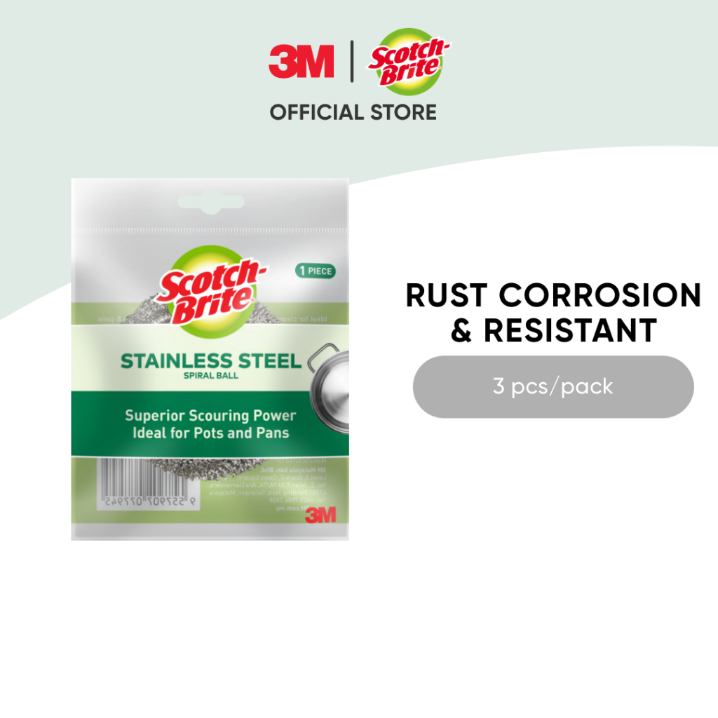 3M™ Scotch-Brite® Stainless Steel Scrubbing Pads, 1 pc/pack, For ...