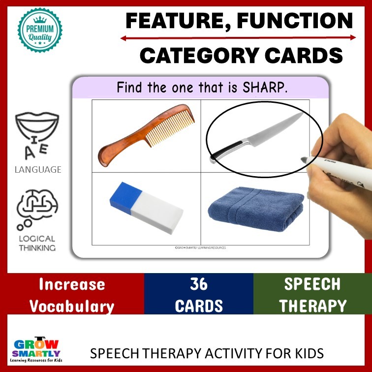Feature Function Category Task Card Speech Therapy Activity Speech ...