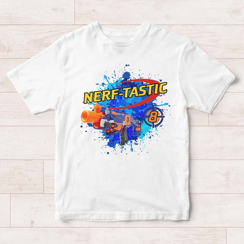 Nerf Birthday Tshirt for Boys Any Age Customised with Name and Age Shopee Singapore