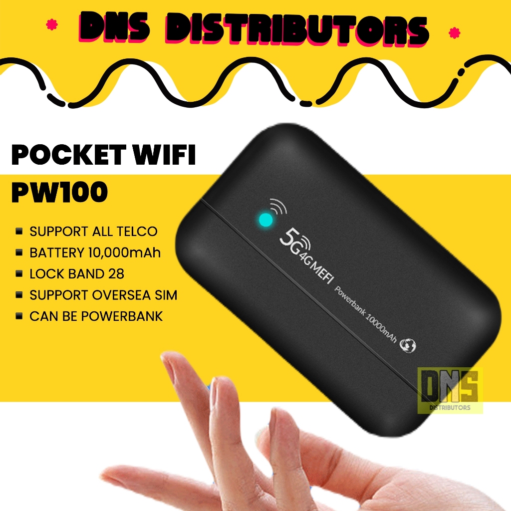 Hotspot WiFi Portable 4G/5G - Vitesse Jusqu'à 300 Mbps - Jusqu'à 10 Utilisateurs - Batterie 2100mAh - Pour Voyages Et Camping