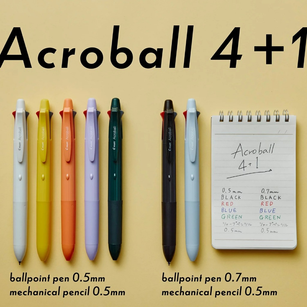 Pilot Acroball 4 + 1 0.5mm / 0.7mm Ball Point Pen and Refill | Shopee ...