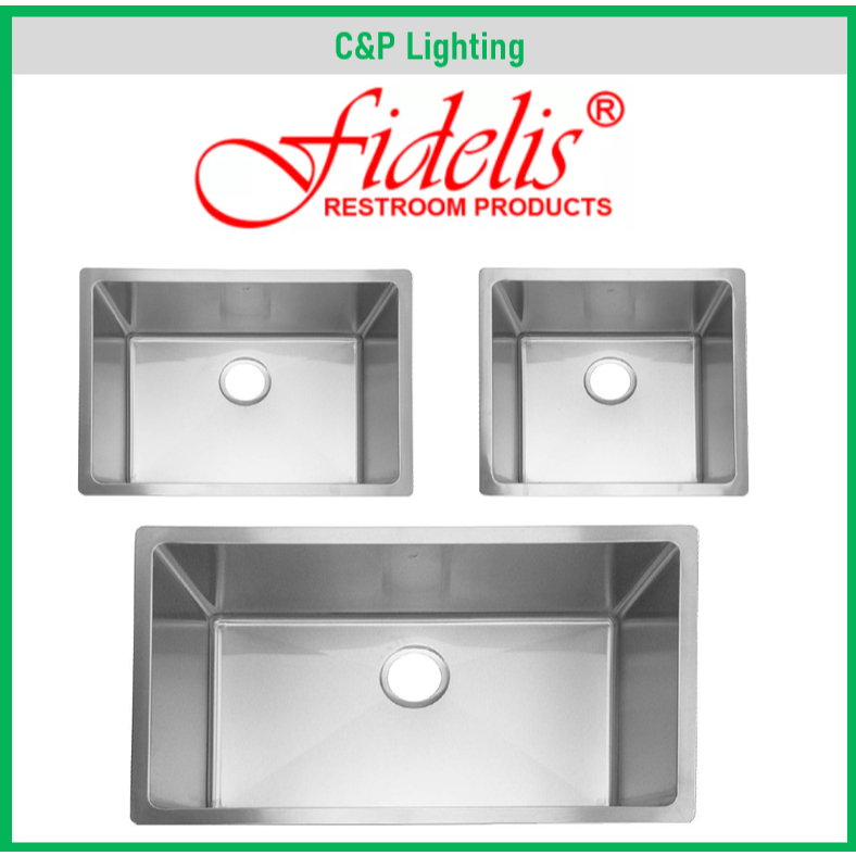 Fidelis 48cm / 60cm 76cm Stainless Steel Single Bowl Undermount Kitchen ...