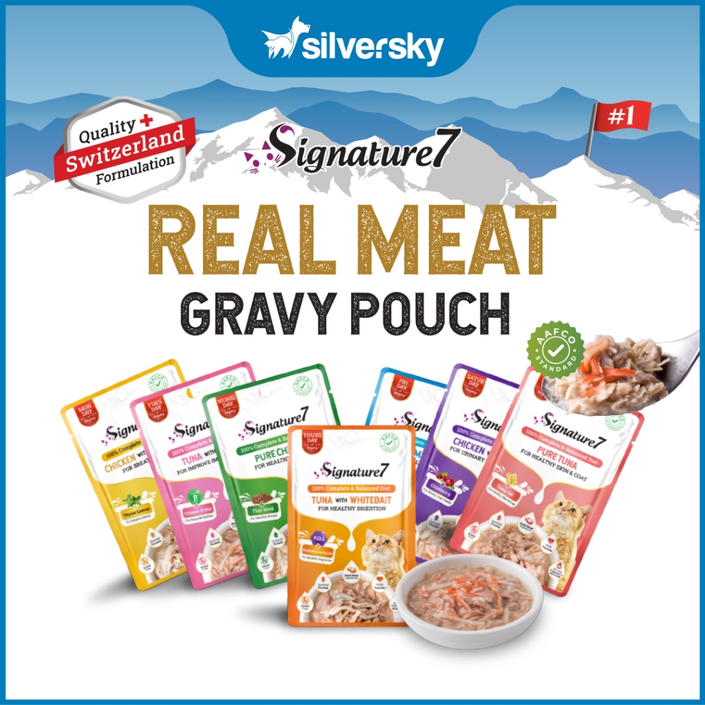 Signature7 Complete and Balanced Diet Cat Wet Food Real Meat Gravy ...
