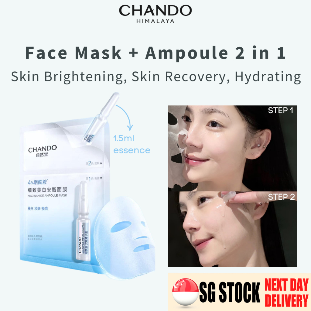 【SG STOCK】Chando Himalaya Niacinamide Ampoule Face Mask 2 in 1 Deep ...