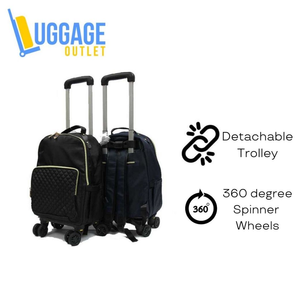 Chic Detachable Trolley Backpack Shopee Singapore