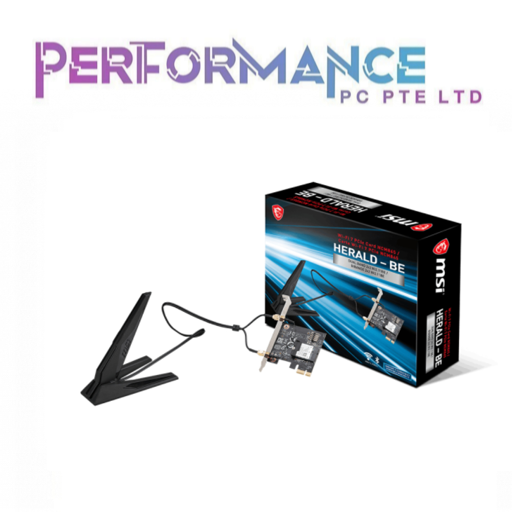 MSI HERALDBE NCM865 WIFI 7 PCIE CARD (3 YEARS WARRANTY BY CORBELL TECHNOLOGY PTE LTD) Shopee