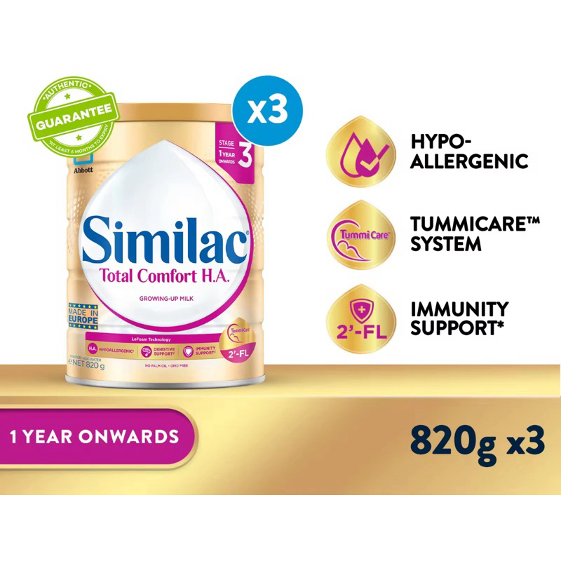 (Bundle of 3) Similac total comfort growing-up milk stage 3 820g ...