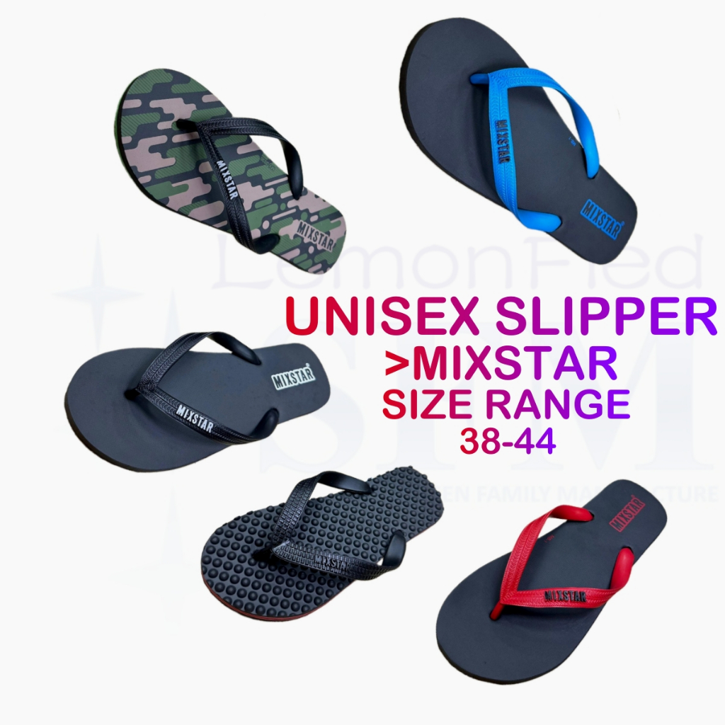 MIXSTAR Slipper Size 38 44 Unisex Design Men Ladies Boy Girl Flip Flop Outdoor Indoor Home Office Shopee Singapore