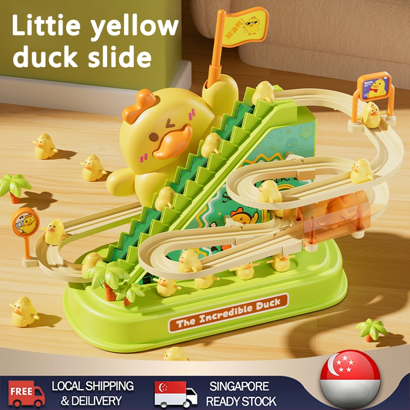 【READY STOCK】Small Duck Toy Climbing Stairs Track Musical kids toys ...