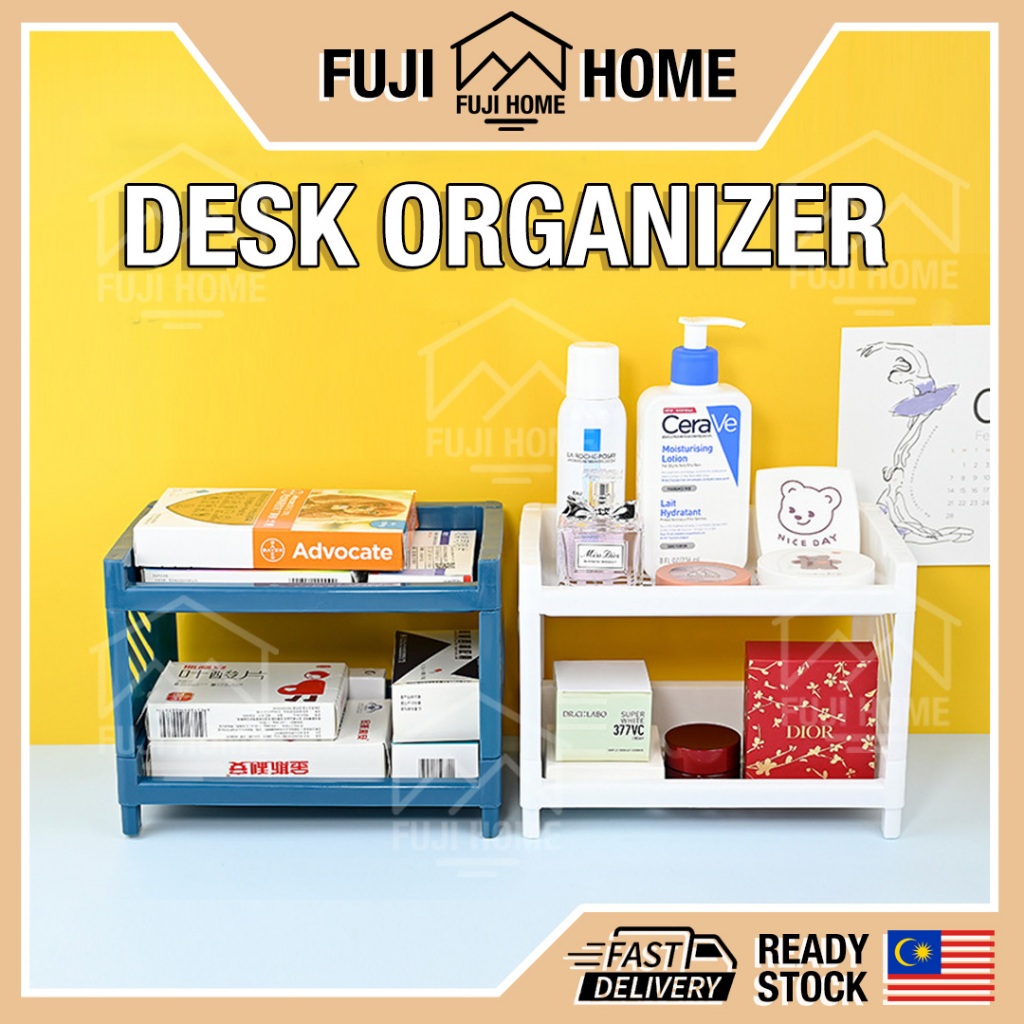 Ins Style 2 Tier Desktop Storage Drawer Desk Organizer Double Layer ...