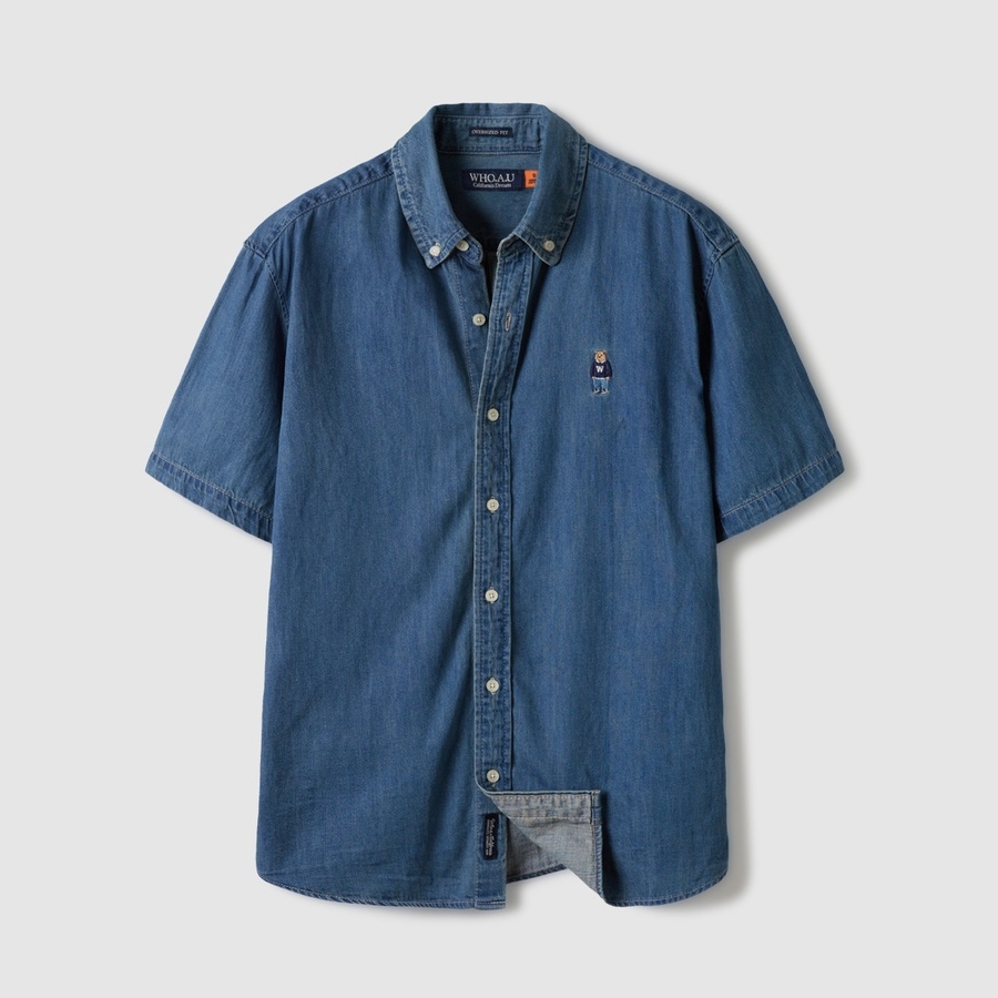 WHO.A.U] Steve Denim Short Sleeve Shirts | WHYJE2532U
