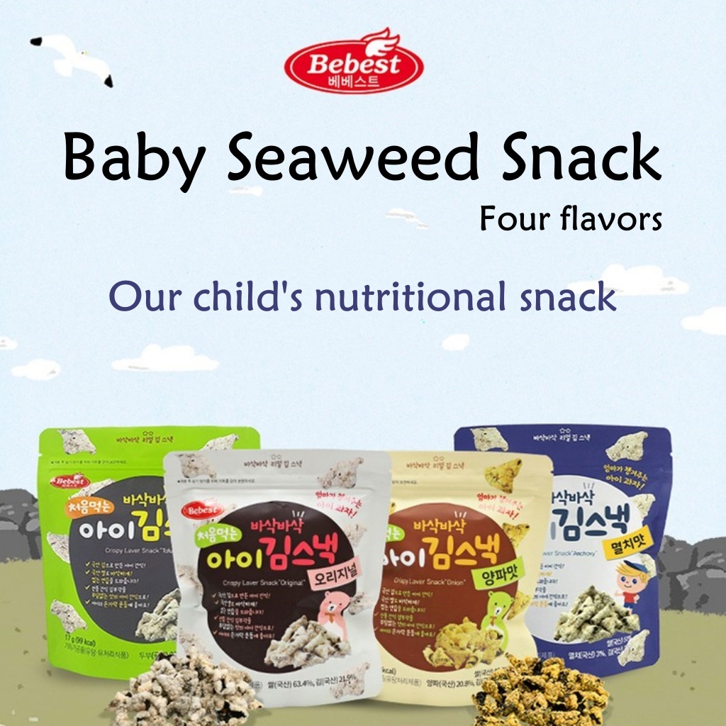 [Bebest] Baby Seaweed Snack Four flavors 20g Korean crispy seaweed ...