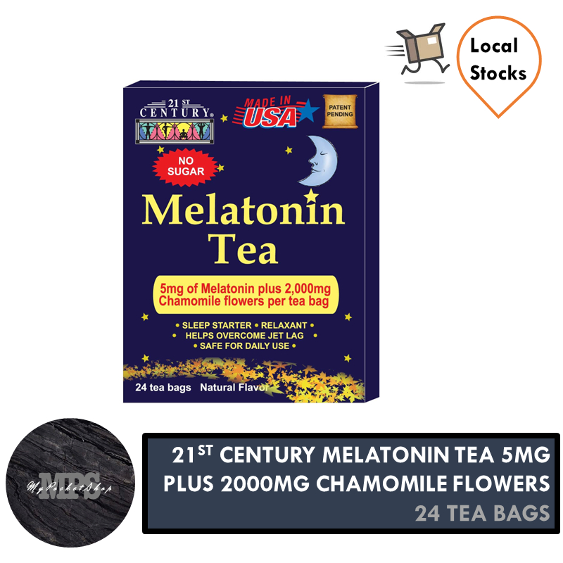 21st Century Melatonin Tea With 5mg Melatonin + 2000mg Chamomile (24s ...