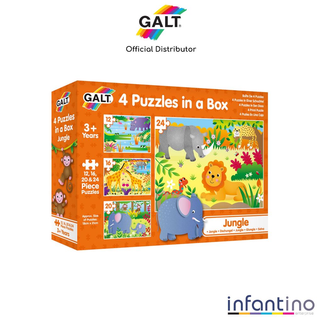 Infantino | Galt 4 Puzzles In A Box (Ocean / Animals / Woodland ...