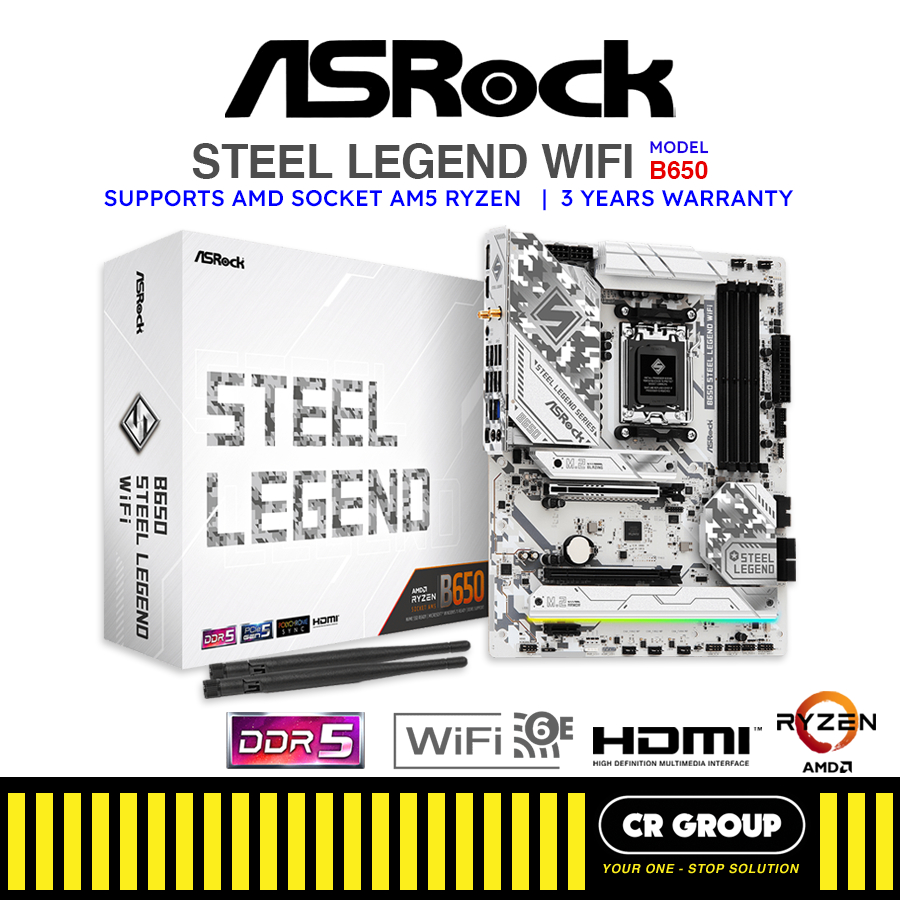 ASROCK B650 STEEL LEGEND WIFI (White) Motherboard (3Yrs Warranty) Shopee Singapore