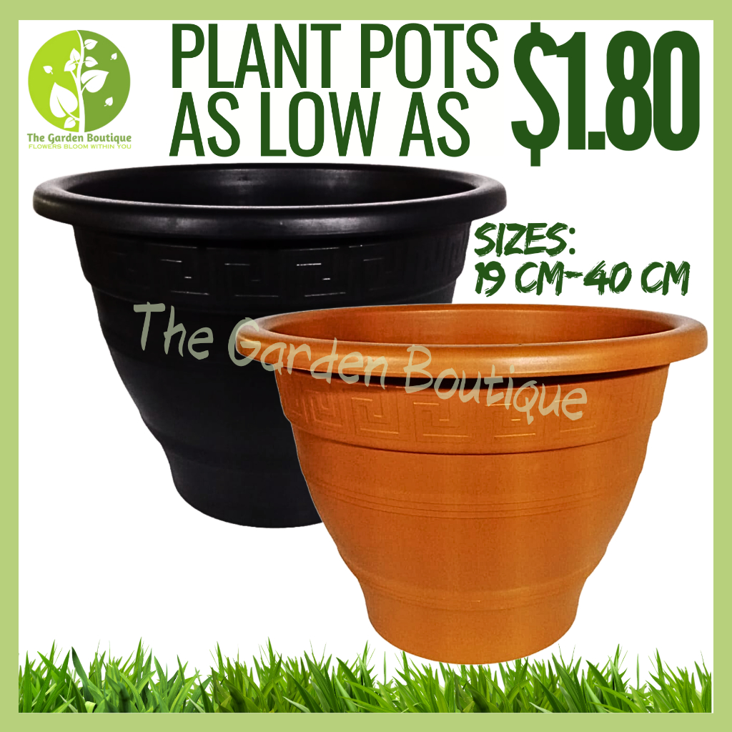 [Local Seller] 40cm - 19 cm Garden Plastic Plant Pot/Balcony Flower ...