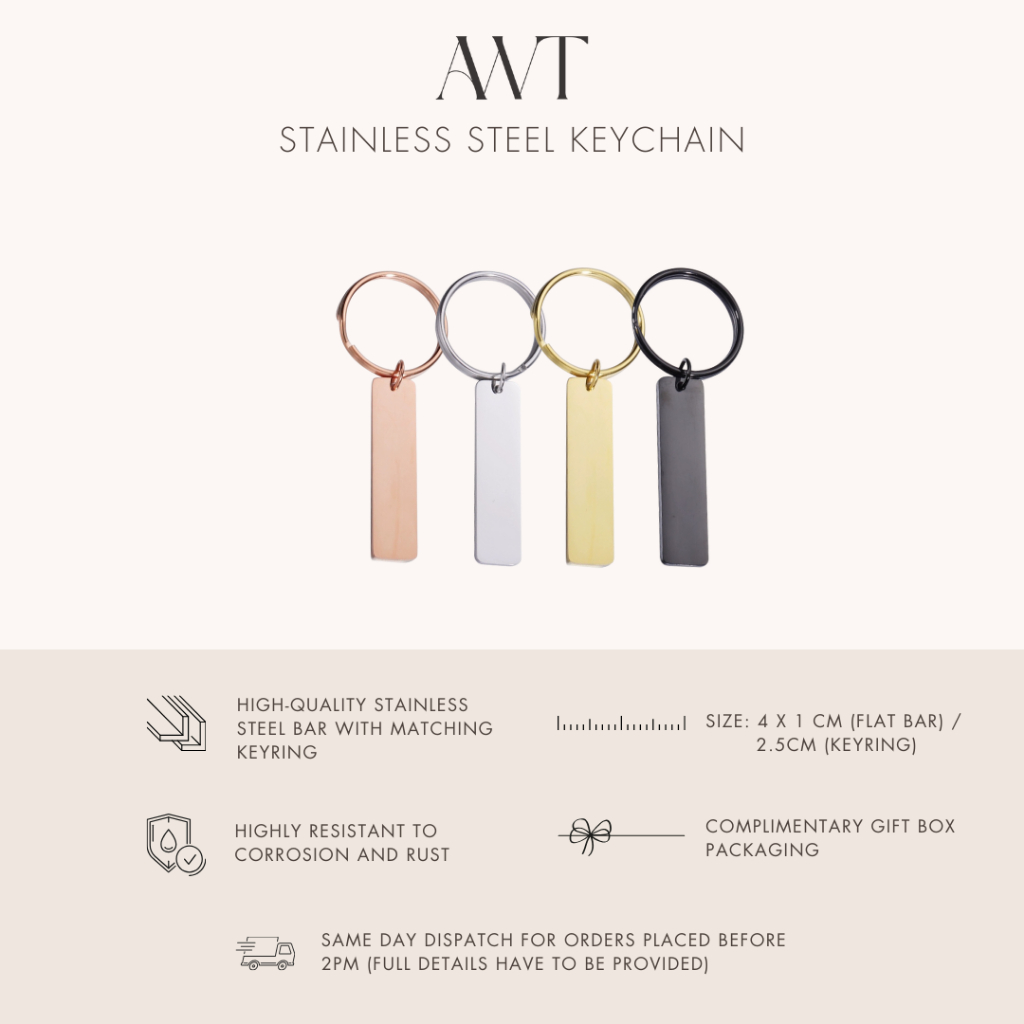 SAME DAY SHIP SG Personalised Customised Name Text Spotify Bar Keychain Stainless Steel Bag Accessory Scannable Code Shopee Singapore