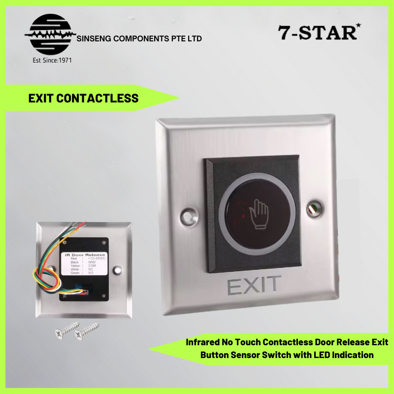 7-STAR* Infrared No Touch Sensor Exit Contactless Door Release Button ...