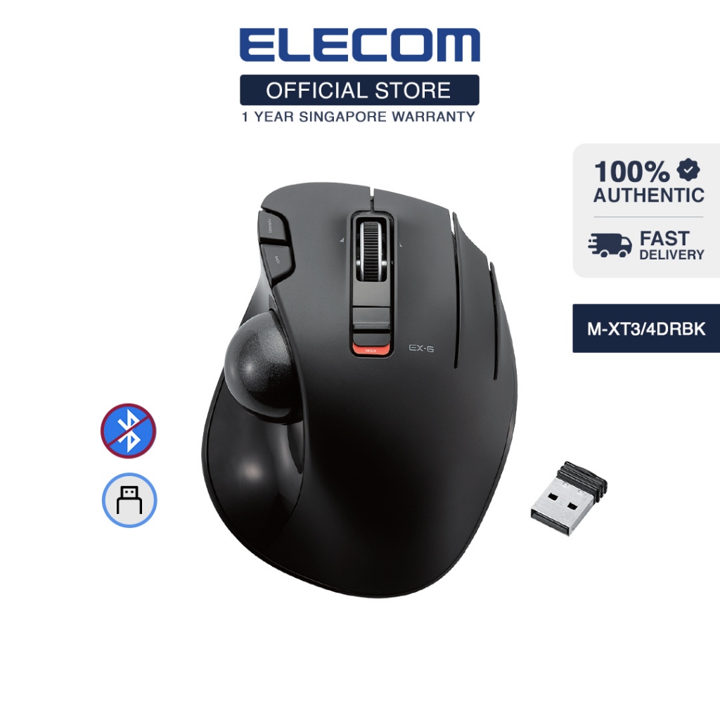 ELECOM Wireless Mouse Ergonomic Shape 2.4Ghz With Receiver Silent Click