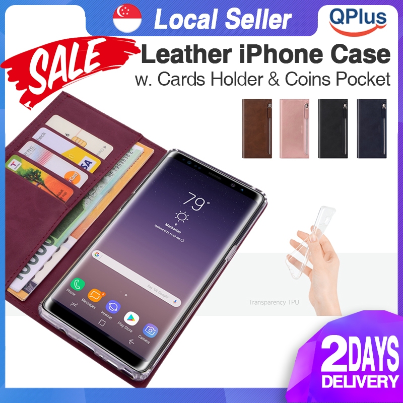 [SG] PU Leather Wallet Case with Coins Pocket, Card Holder, and ...