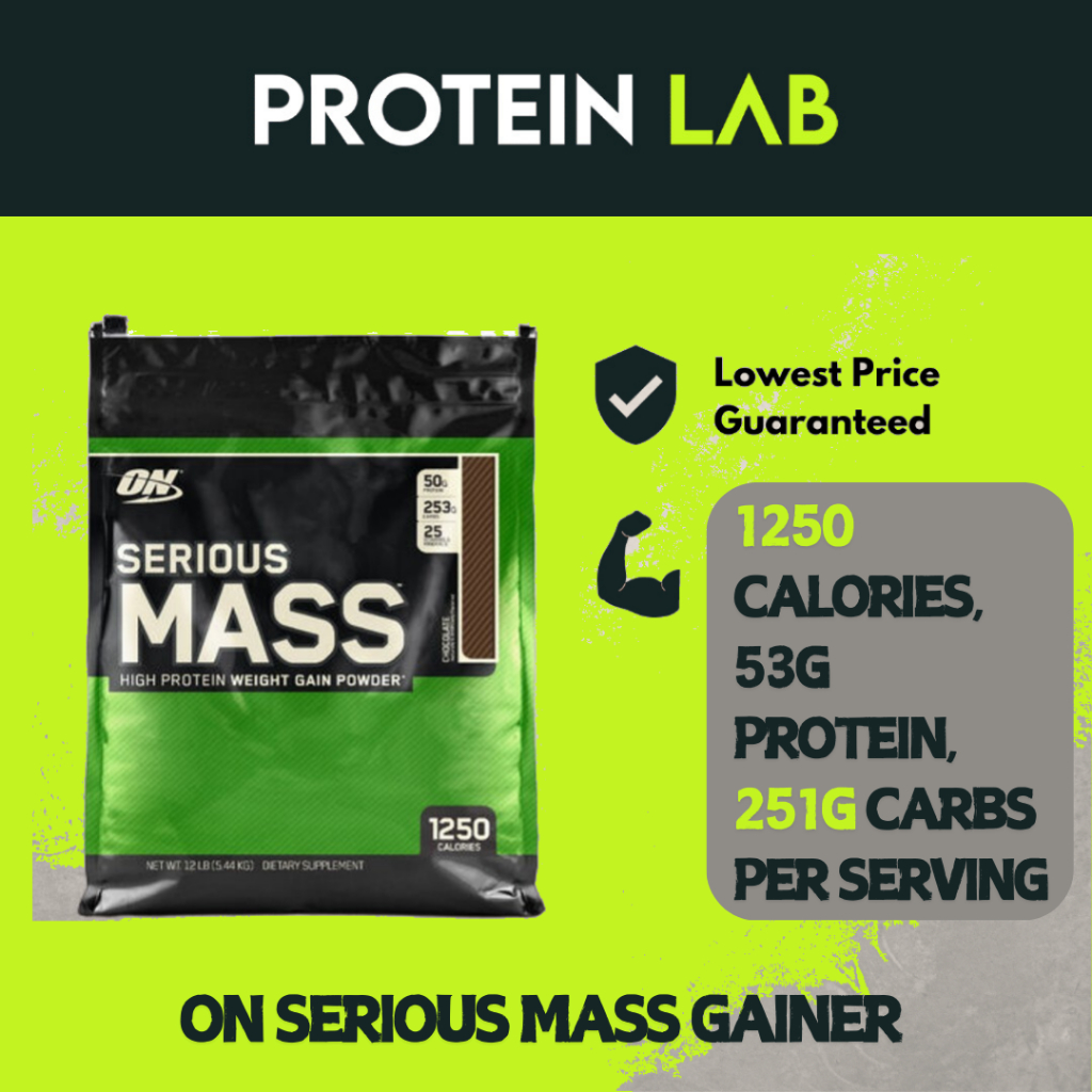 [ProteinLab] Optimum Nutrition Serious Mass Gainer Protein Powder 12LBS ...