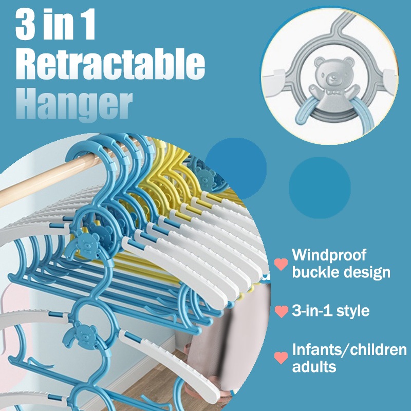 Poity Non-Slip Plastic Kids Hangers – 10 Pack, Multi-Color, For Baby & Toddler Clothes