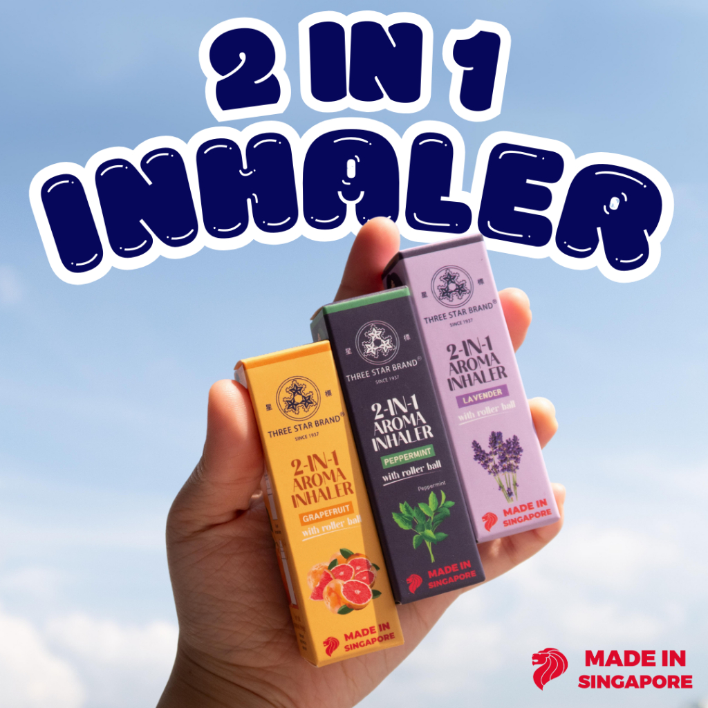 Three Star Brand 2-in-1 Aromatherapy Inhaler (2in1) For relief of Nasal ...