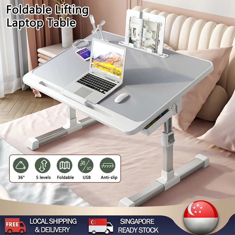 【READY STOCK】Laptop Table Bed Foldable Table Anti-slip Notebook Table ...