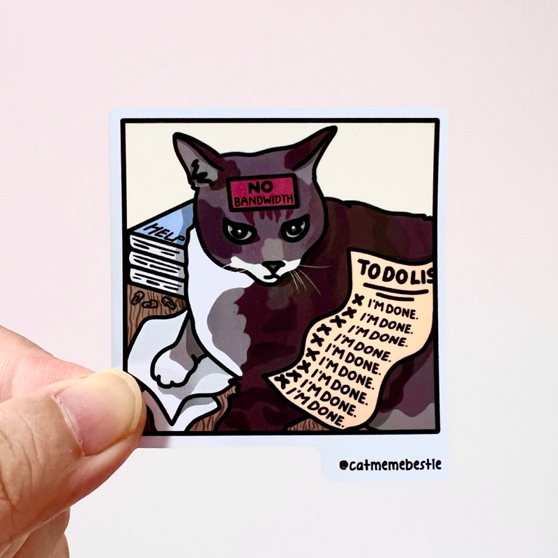 (SG) Corporate Humor Cat Meme Sticker 