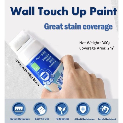 YOMQZBT White Paint For Wall Touch Up Paint For Walls, Portable Small Roller Brush Wall Repair Tool - No Extra Tools Required, Low VOC