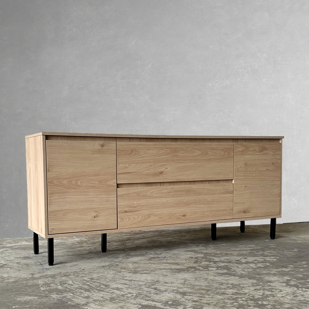 VHIVE Linwood 1.6m High TV Console (160cm Oak Console Storage