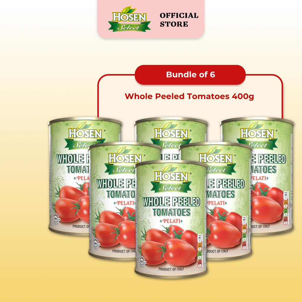 [Bundle of 6] Hosen Select Whole Peeled Tomatoes 400g (Exp: 07/2027 ...
