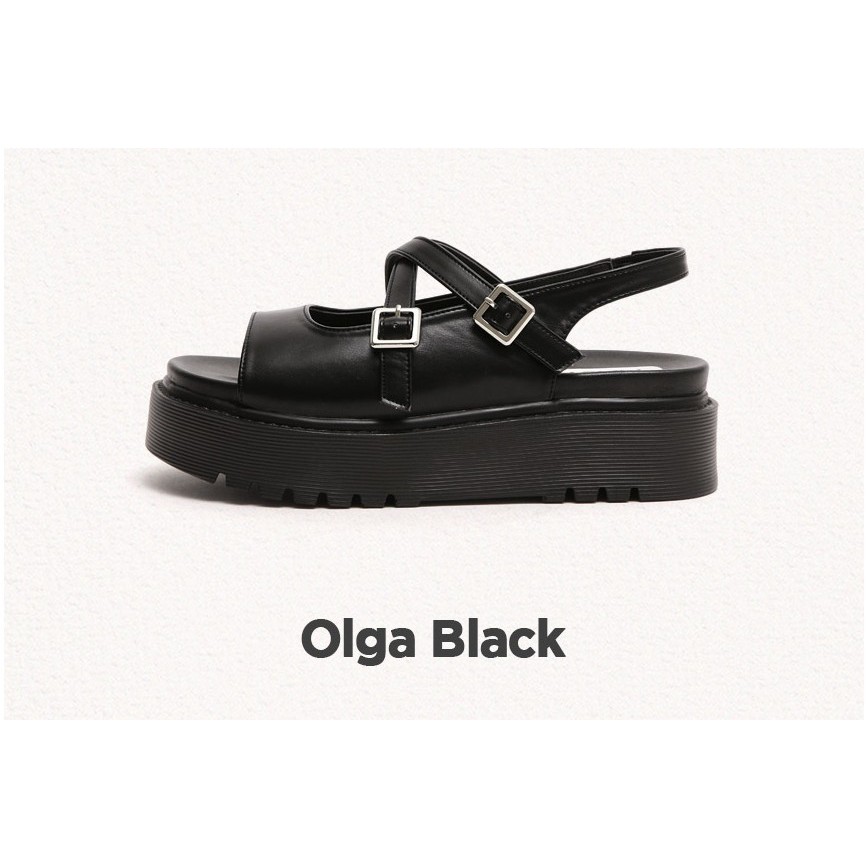 ★MAC MOC★ 2Color Buckle Hidden Banding Toe Open Sandals 6C MAC MOC Olga Buckle Hidden Banding Open Toe Sandals 6Cm