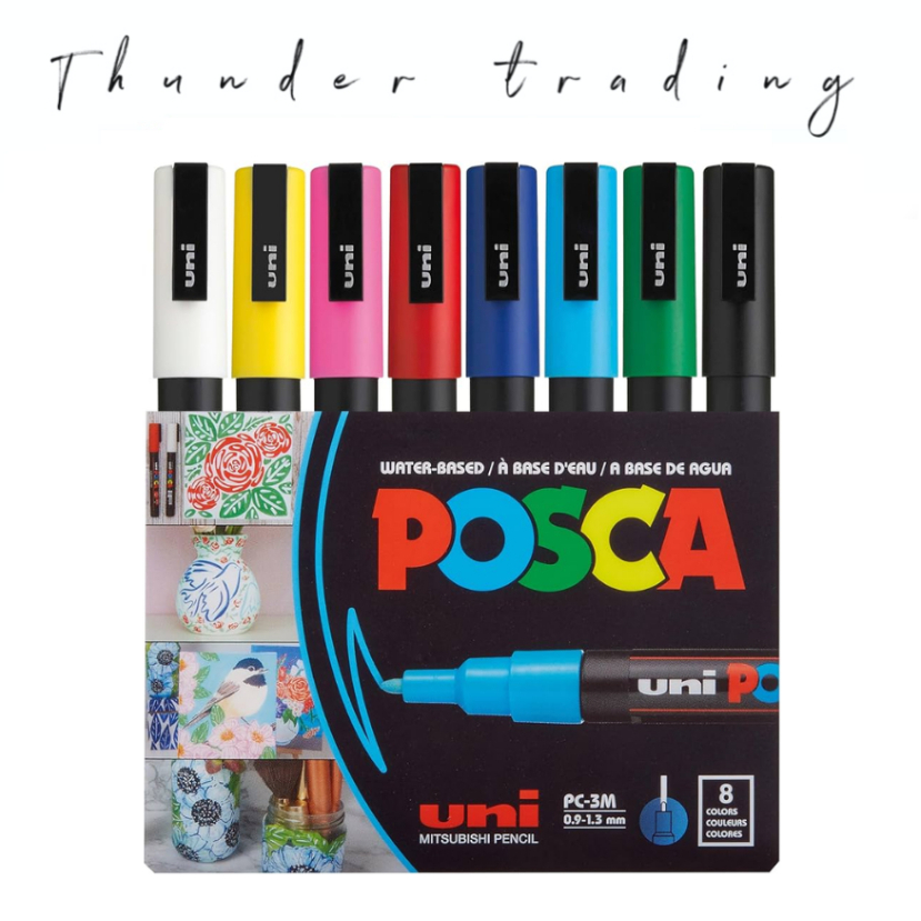 UNI POSCA MARKER PC-5M/8C BASIC COLOR 1.8MM-2.5MM | Shopee Singapore
