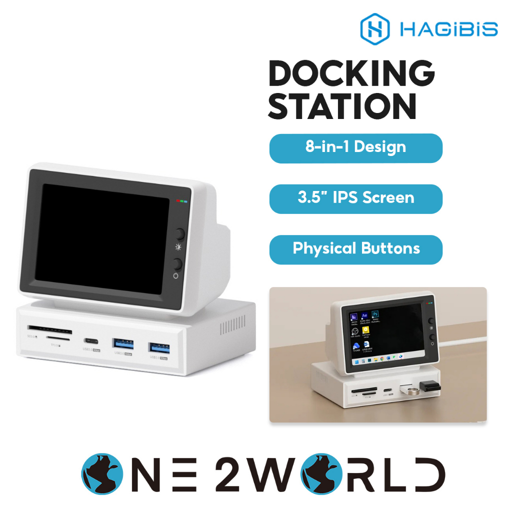 Hagibis X86 Mini Monitor 380w: 8-in-1 USB-C Docking Station