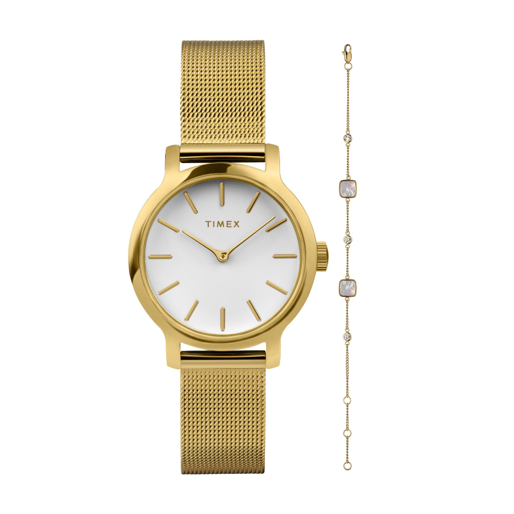 Timex Womens Transcend Box Set 31mm - Gold/Wht/Gold Brclt (TWG063900 ...