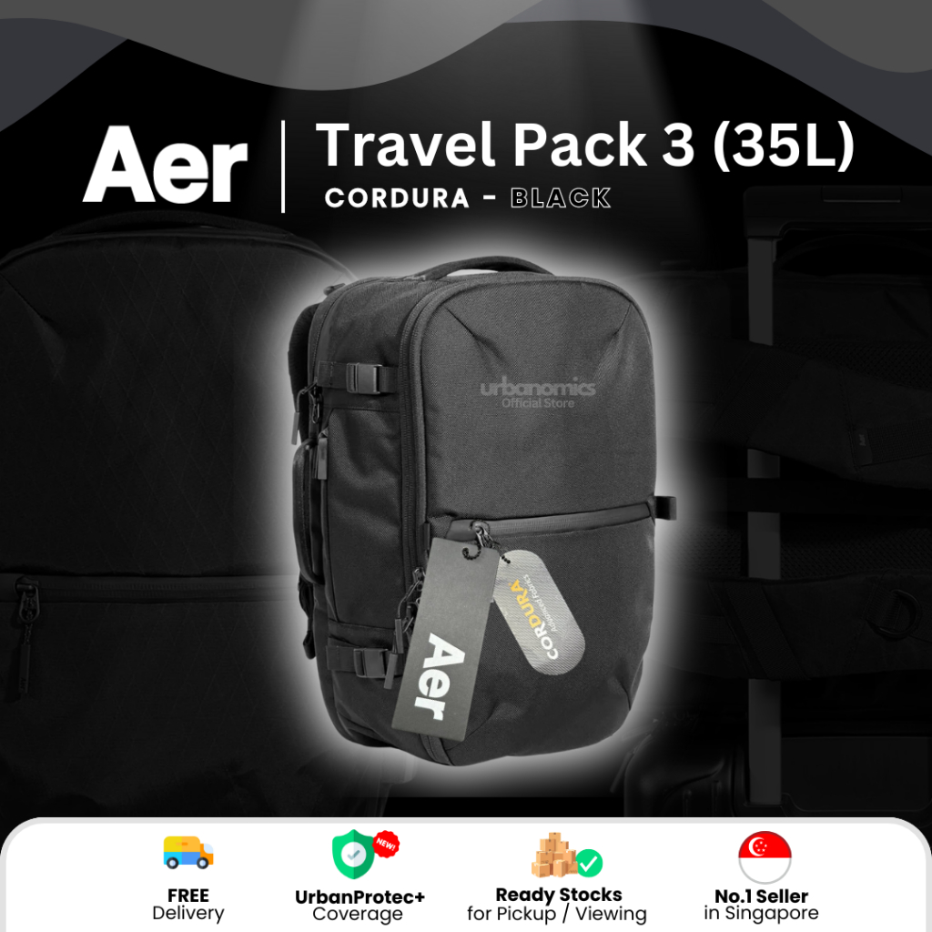 🇸🇬INSTOCK!🇸🇬 AER Travel Pack 3 (35L) 1680D Black Cordura Ballistic ...